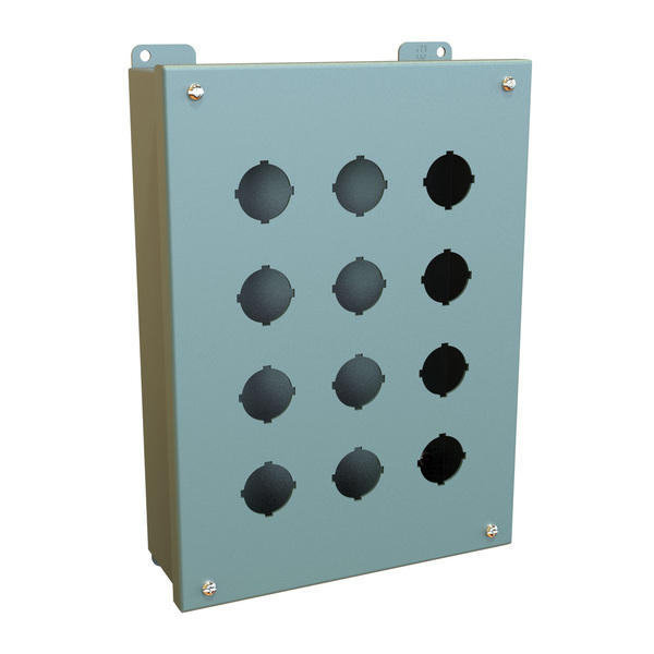 Hammond Pushbutton Enclosure, 12 PB x 30.5mm, Steel/Gray 1435O